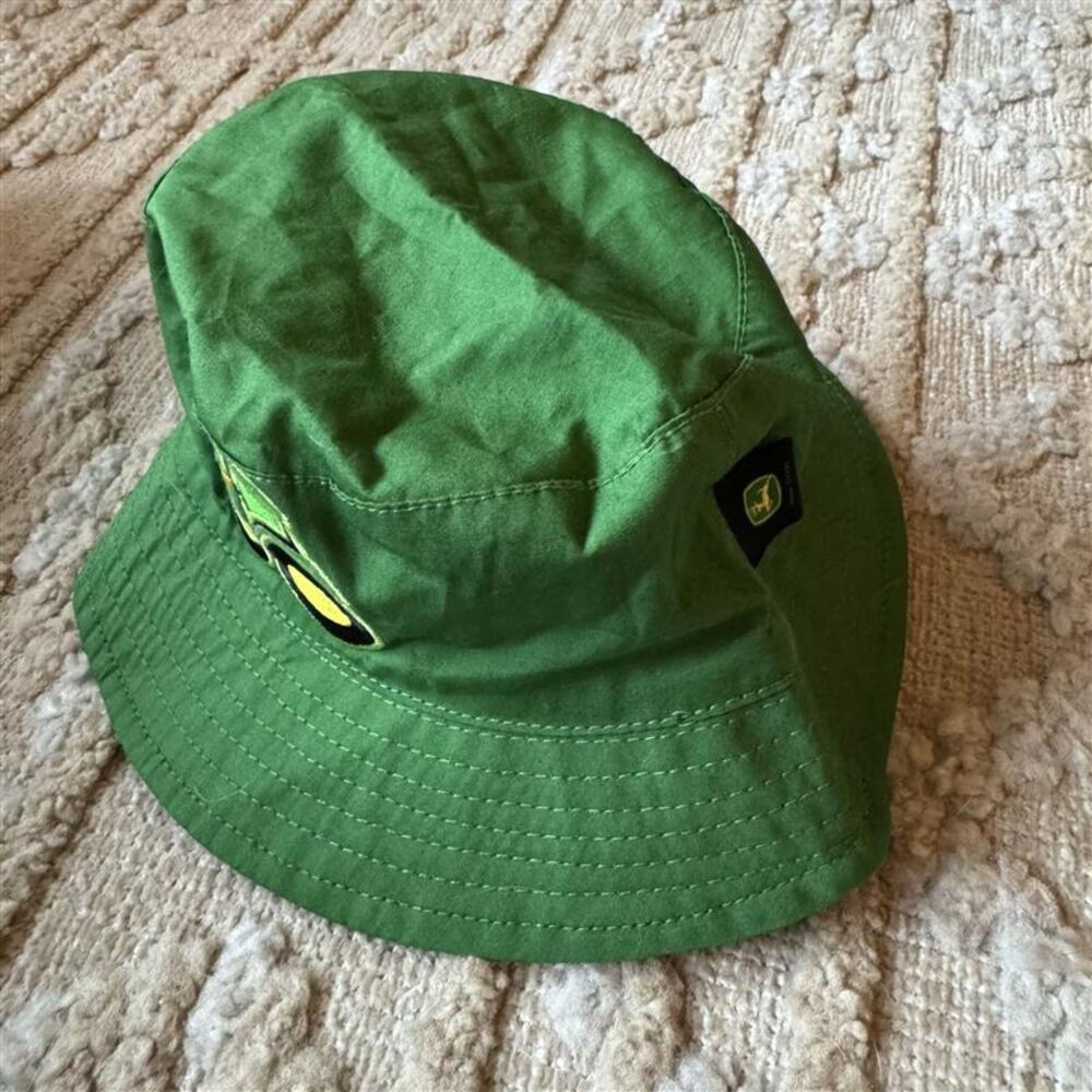 John Deere Toddler Bucket Hat Green Tractor 100% Cotton 2017 Kids Farm - Picture 2 of 5